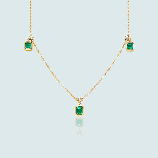 Triple Emerald Necklace - Bridal