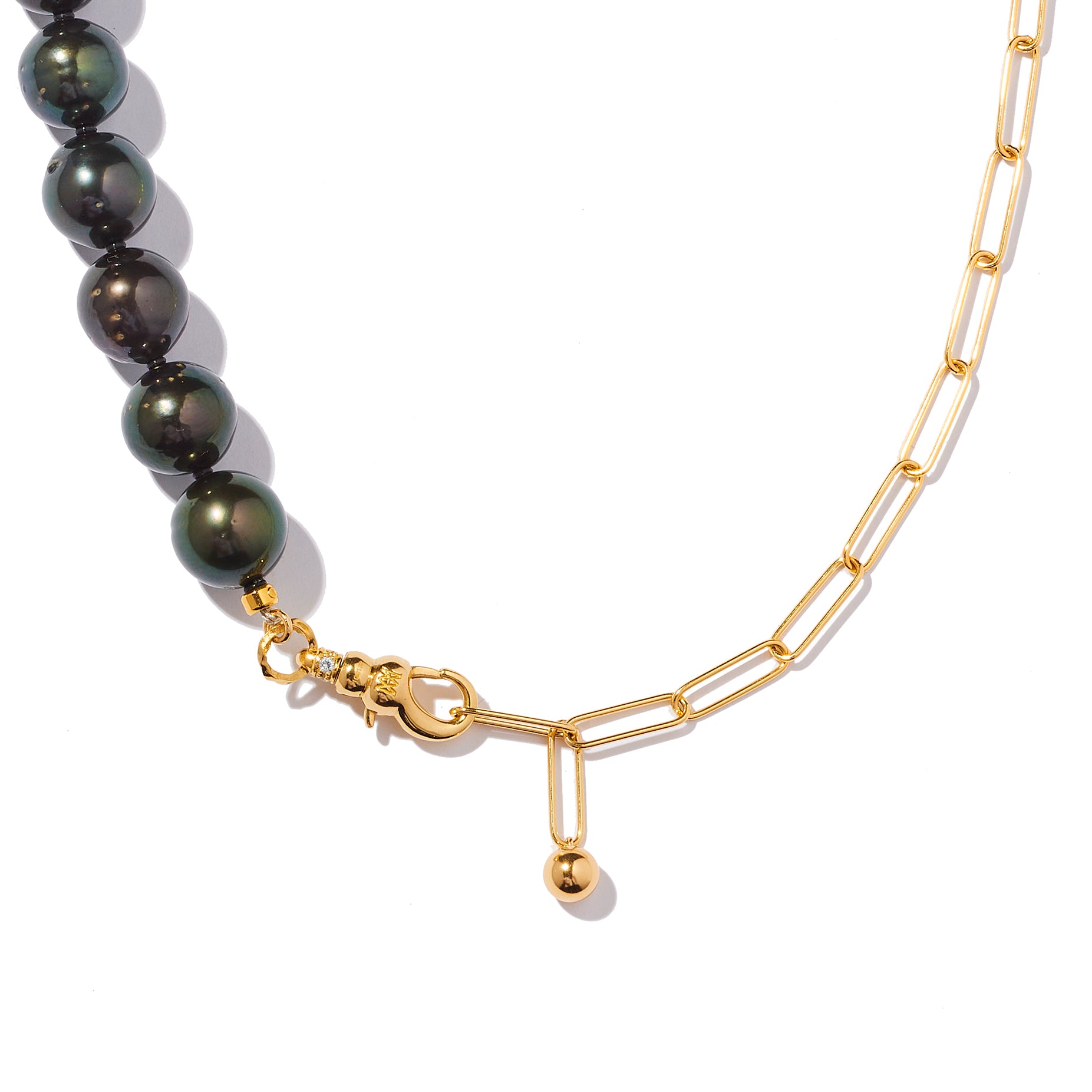 Classic Noir Pearl Duo Chain 8-10mm