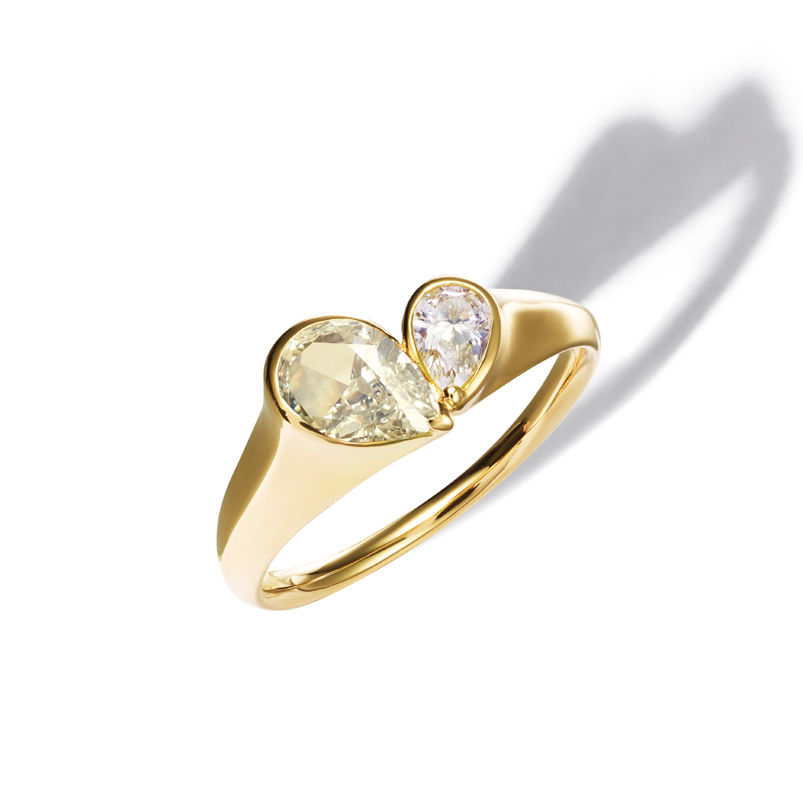 Duo Heart Diamond Cocktail Ring