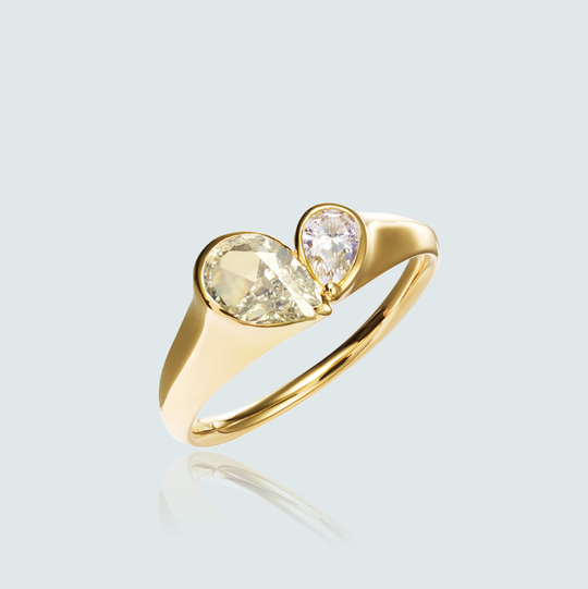 Duo Heart Diamond Cocktail Ring (Bridal)