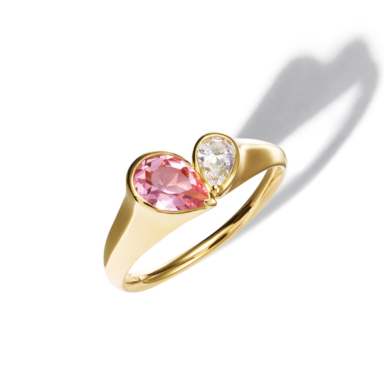 Pink Tourmaline Duo Heart Cocktail Ring