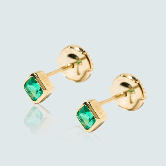 Classic Emerald Studs - Bridal