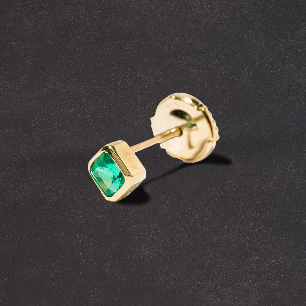 18kt Gold Emerald Stud Earrings MILAMORE USA