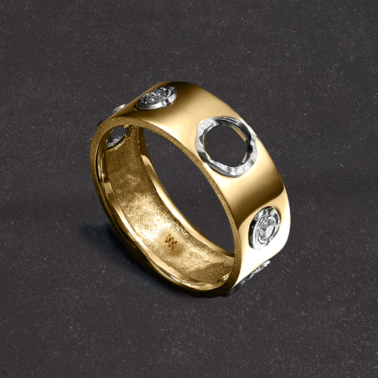 EN Open Diamond Ring Yellow Gold - Mens