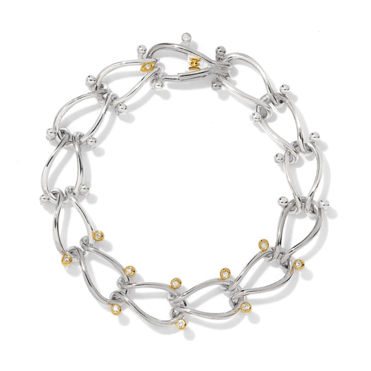 HASSOU Puzzle Duo Chain Jr. Diamond Bracelet