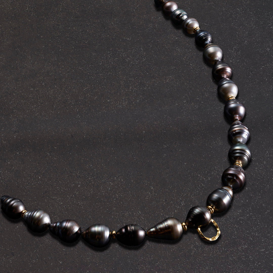 Mens Black Tahitian Pearl Necklace | MILAMORE USA