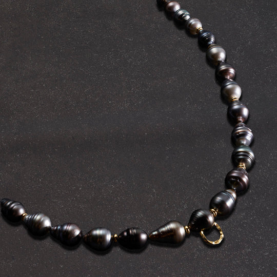 Kintsugi Noir Pearl Necklace - Mens