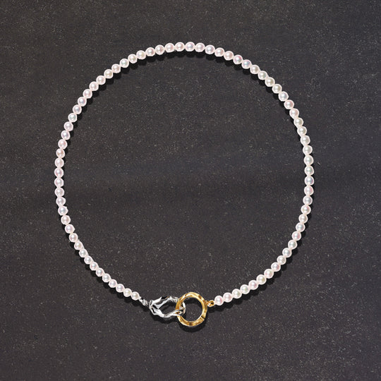 Kintsugi Infinity Pearl Necklace - Mens