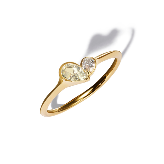 Mini Diamond Duo Heart Ring