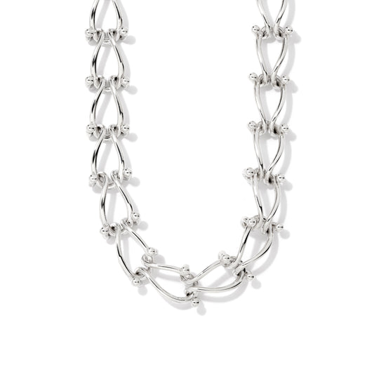 HASSOU Puzzle Chain Silver Necklace