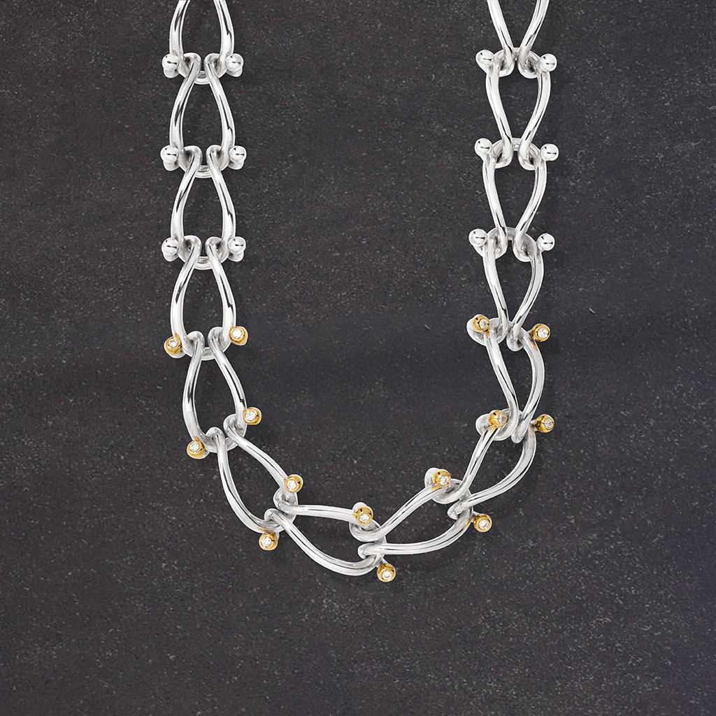 HASSOU Puzzle Duo Chain Diamond Necklace - Mens