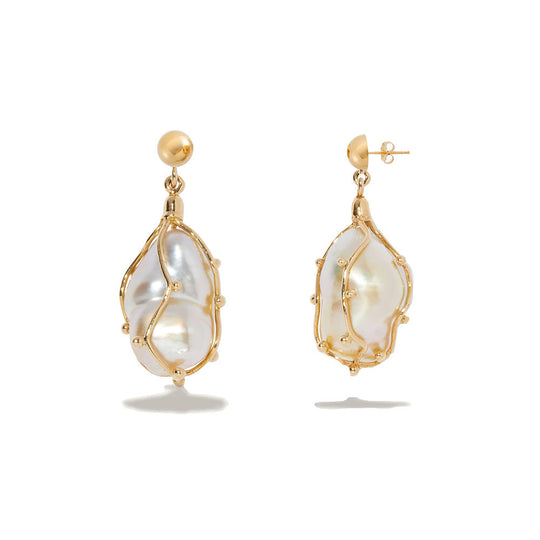 Kintsugi Pearl Drop Earrings