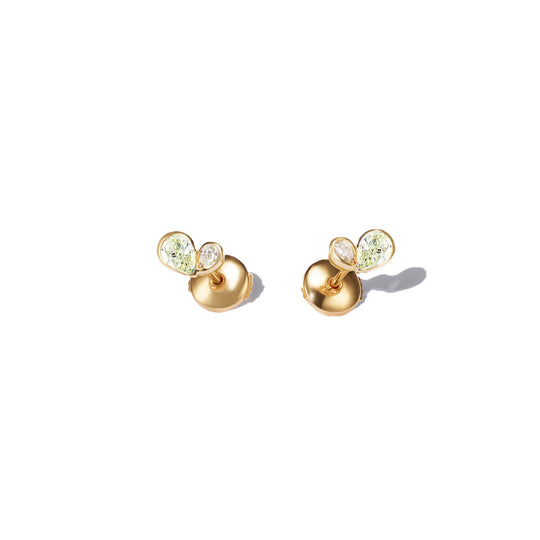 Duo Heart Studs (Diamond/Diamond)