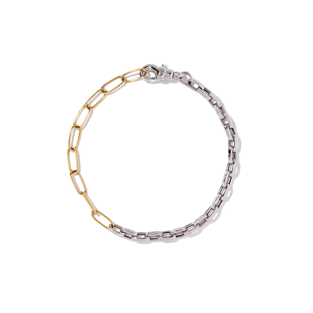 Duo Chain I Bracelet - 18kt WG x YG | MILAMORE USA