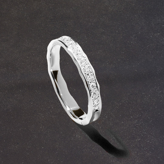 Platinum En Pave Ring (3mm) - Mens