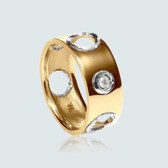EN Open Diamond Ring Yellow Gold (8mm) - Bridal