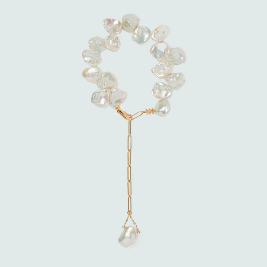 Petal Pearl Chain Bracelet -  Bridal