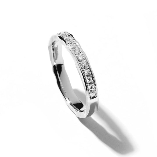 Platinum En Pave Ring (3mm)