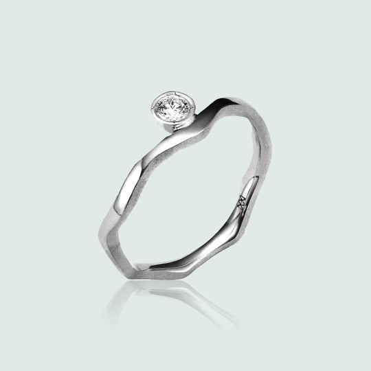 Platinum Kintsugi Diamond Vine Ring - Bridal