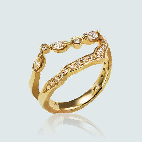 Kintsugi Float-Pave Diamond Ring I - Bridal