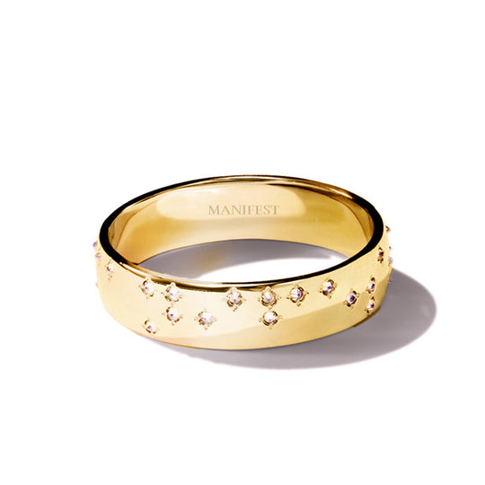 Diamond Braille 'MANIFEST' Ring