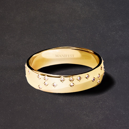Diamond Braille 'MANIFEST' Ring - Mens