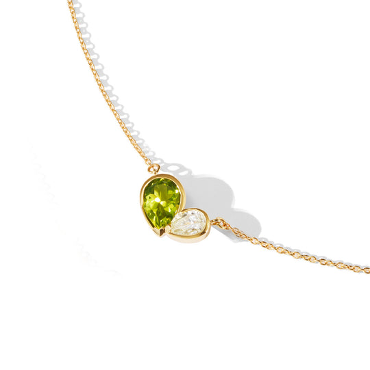 Peridot Duo Heart Necklace