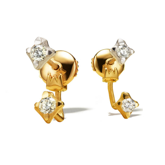 Hanabi Double Diamond Studs Ear Jacket