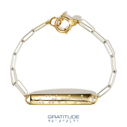 Diamond Braille 'GRATITUDE' Bracelet