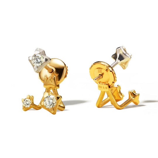 Hanabi Triple Diamond Studs Ear Jacket