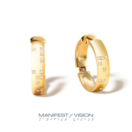 Diamond Braille 'MANIFEST VISION' Hoops