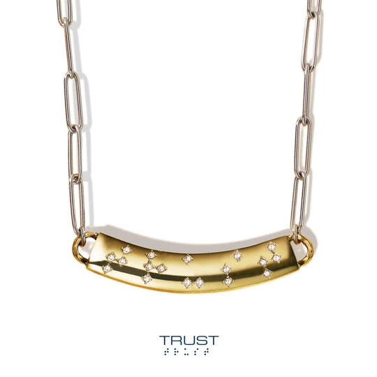 Diamond Braille 'TRUST' Necklace